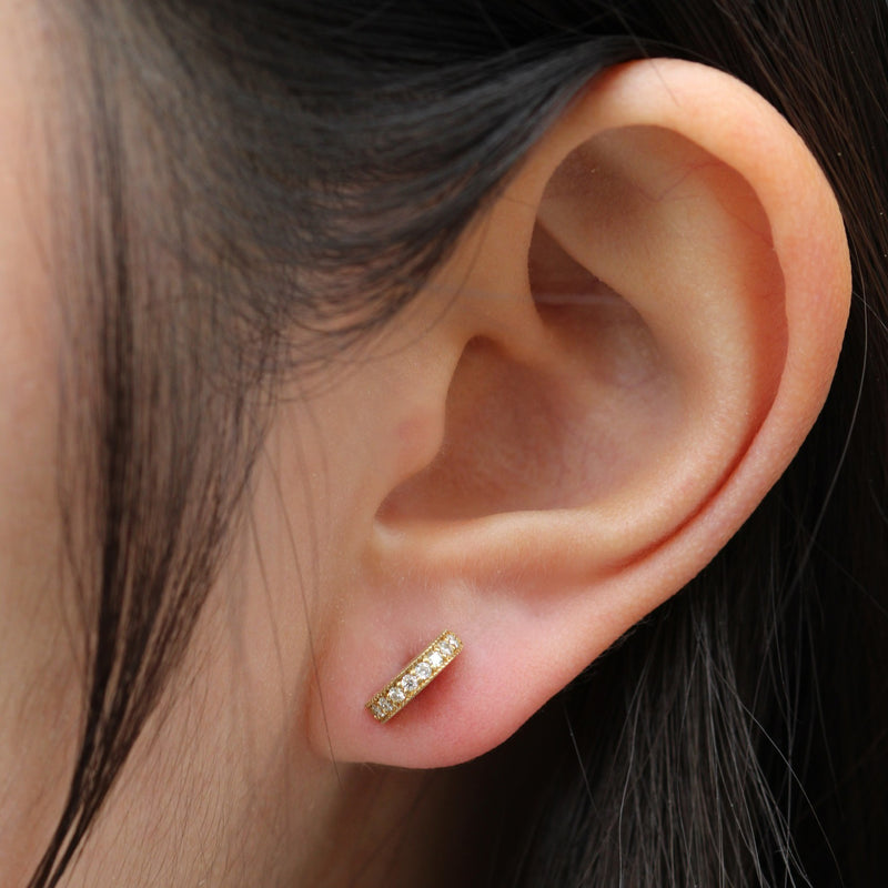 Half Disc diamond earrings