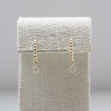 Beaded Hinged Huggies with Diamond Dangle