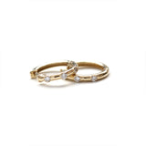 3 Stone Serenity Diamond Huggie Earrings