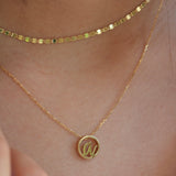 Love Letter Disc Necklace (Yellow Gold)
