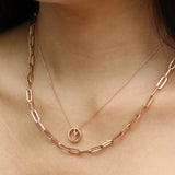 Love Letter Disc Necklace (Rose Gold)