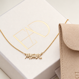 Custom Heritage Mini Love Letter Name Necklace - Korean/Chinese/Japanese characters