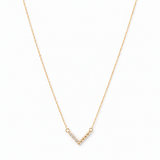 Beaded V Diamond Bar necklace