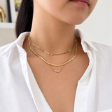 Woven Flat Snake Chain Necklace
