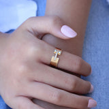 Open Cigar Band with Diamond Bar