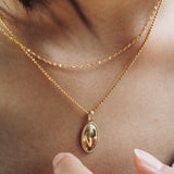 Beaded oval necklace