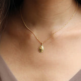 Beaded oval necklace