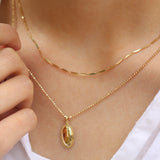 Beaded oval necklace