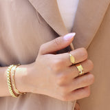 Open Cigar Band with Diamond Bar