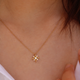 Beaded Diamond star necklace