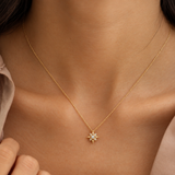 Beaded Diamond star necklace