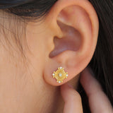 Vintage Sun Ray Diamond Earrings