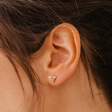 Pear, Marquise + Baguette Trio Beaded Diamond Earrings