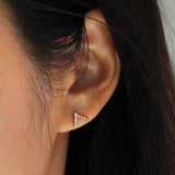 V beaded diamond earrings