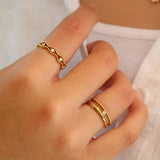 5 Stone Diamond Wavy Double Beaded band