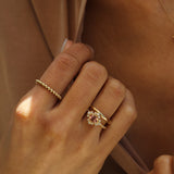 Oval Imperial Topaz Diamond Bezel Ring