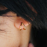 Double Hoop V-Huggie Earrings