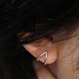 Double Hoop V-Huggie Earrings