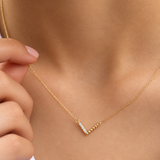 Beaded V Diamond Bar necklace