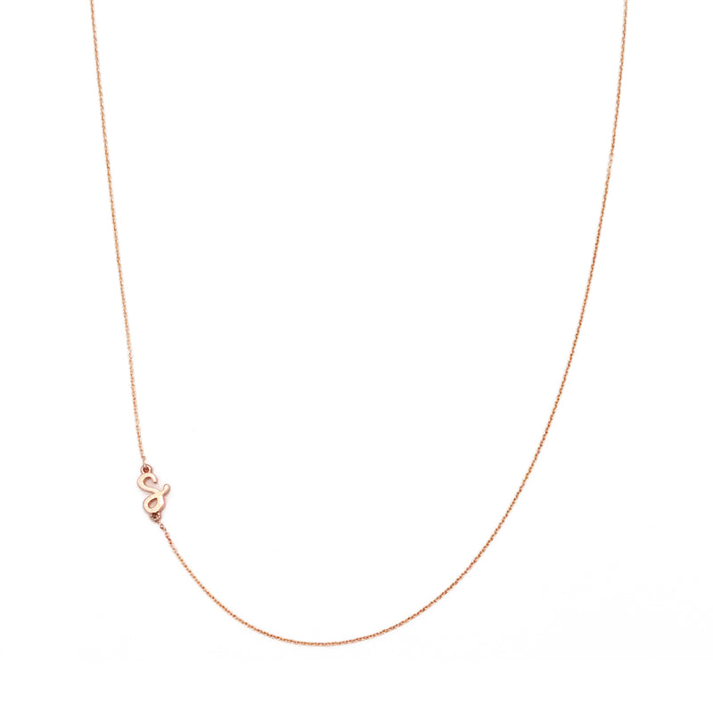 Mini Sideways Love Letter Necklace (Rose Gold) - Easter Ahn Design
