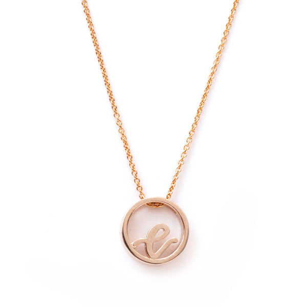 Love Letter Disc Necklace (Rose Gold) - Easter Ahn Design