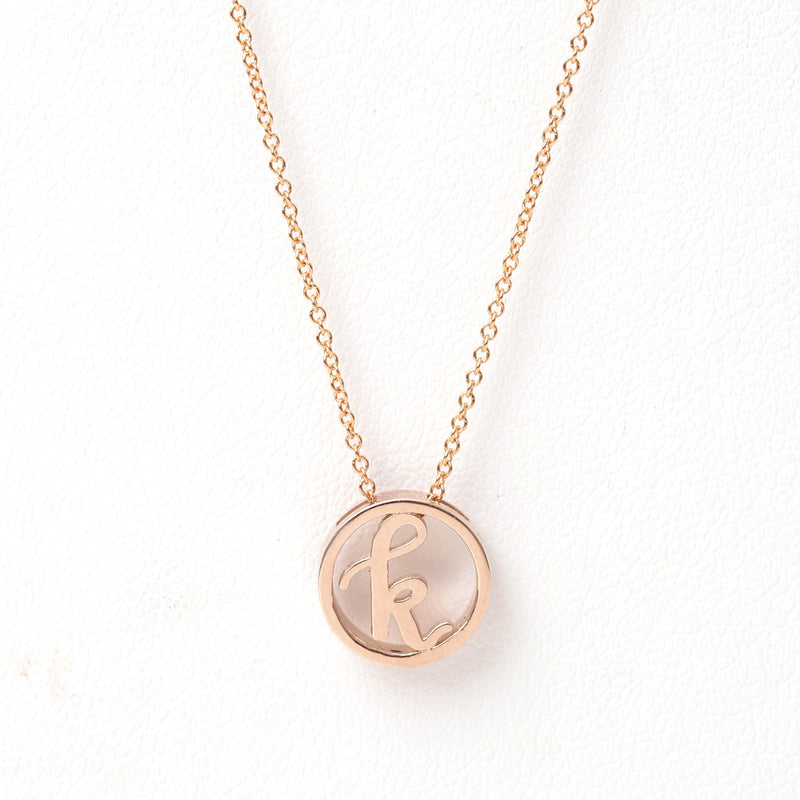 Love Letter Disc Necklace (Rose Gold) - Easter Ahn Design