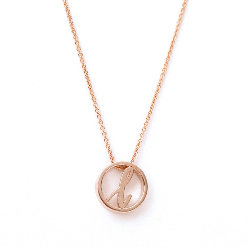 Love Letter Disc Necklace (Rose Gold) - Easter Ahn Design