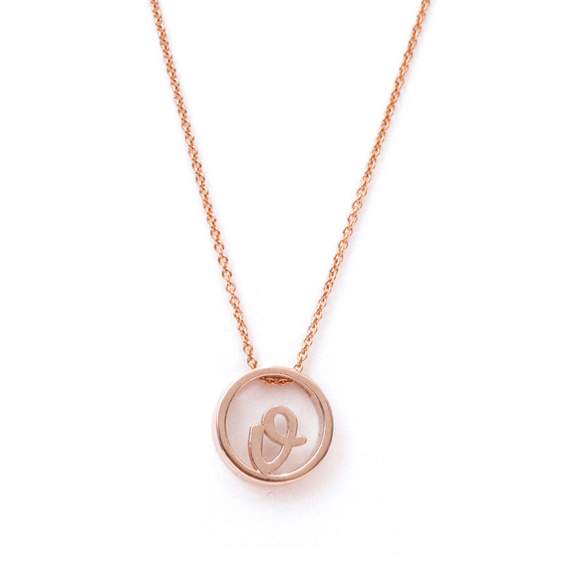 Love Letter Disc Necklace (Rose Gold) - Easter Ahn Design