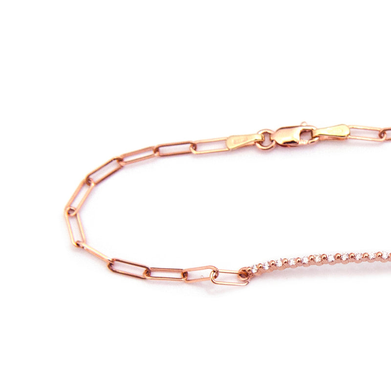 Scalloped Diamond Bar Bracelet (Rose Gold) - Easter Ahn Design