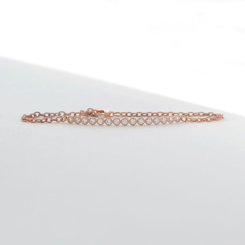 15 Stone Diamond Bezel Bracelet - Easter Ahn Design