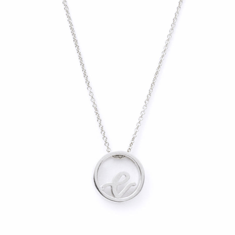 Love Letter Disc Necklace (White Gold) - Easter Ahn Design