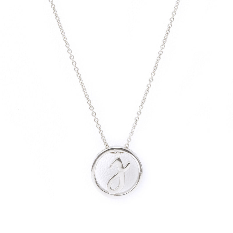 Love Letter Disc Necklace (White Gold) - Easter Ahn Design