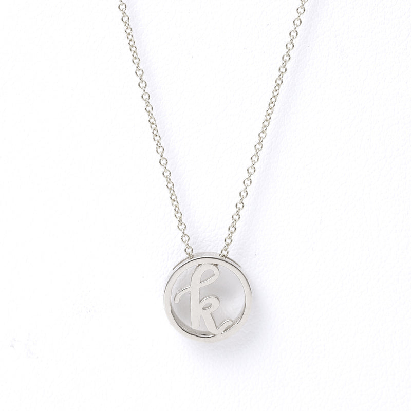 Love Letter Disc Necklace (White Gold) - Easter Ahn Design