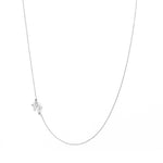 Mini Sideways Love Letter Necklace (White Gold) - Easter Ahn Design