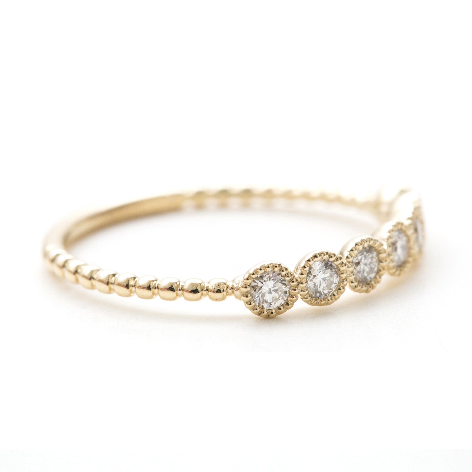 7 Stone Milgrain Diamond Band - Easter Ahn Design