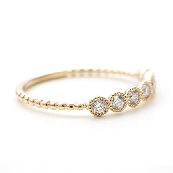 7 Stone Milgrain Diamond Band - Easter Ahn Design