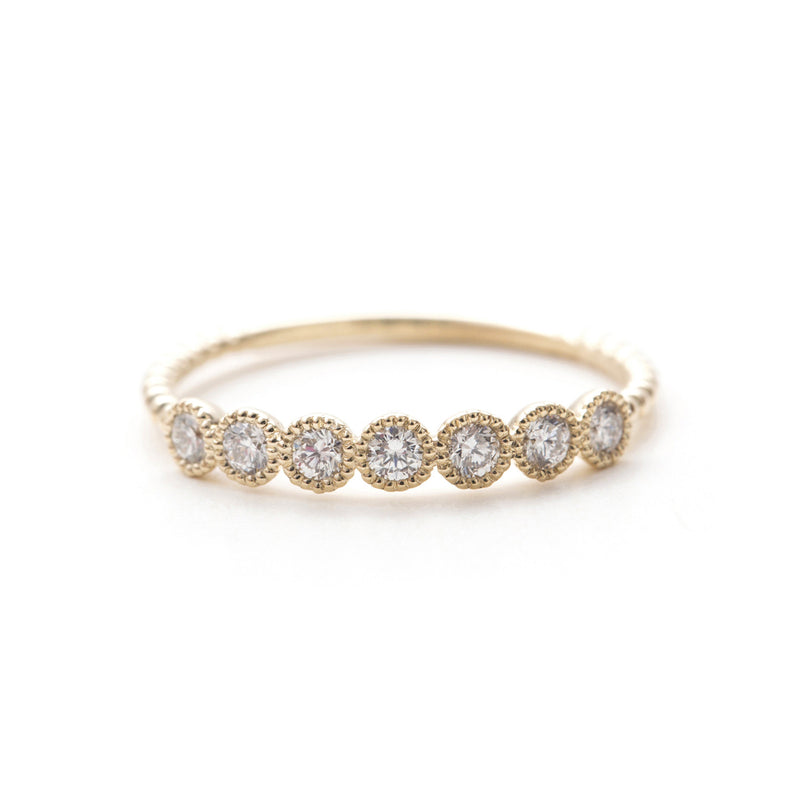 7 Stone Milgrain Diamond Band - Easter Ahn Design