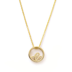 Love Letter Disc Necklace (Yellow Gold) - Easter Ahn Design