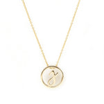 Love Letter Disc Necklace (Yellow Gold) - Easter Ahn Design