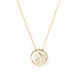 Love Letter Disc Necklace (Yellow Gold) - Easter Ahn Design