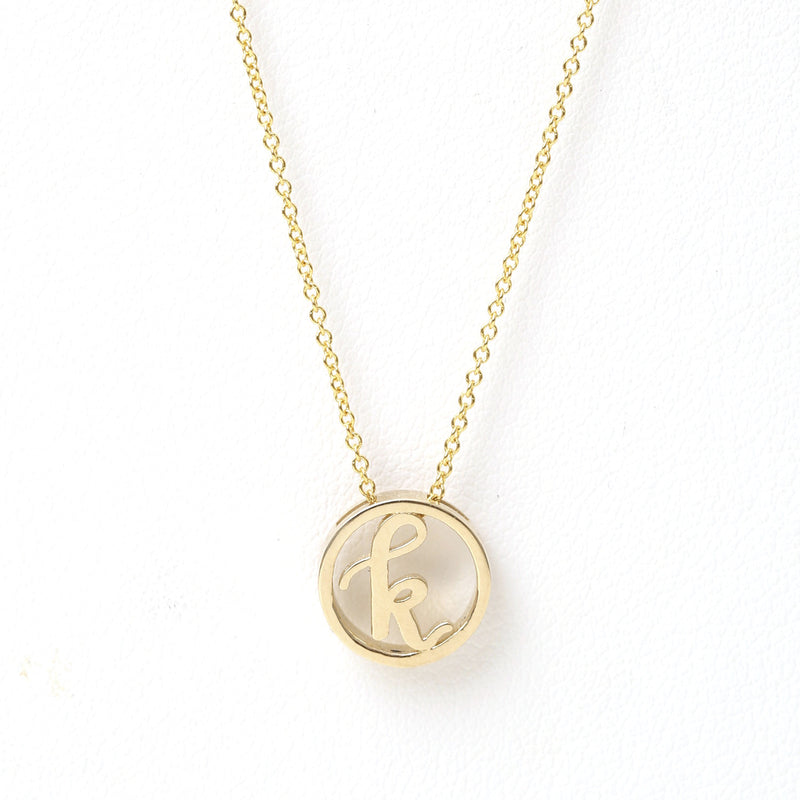 Love Letter Disc Necklace (Yellow Gold) - Easter Ahn Design