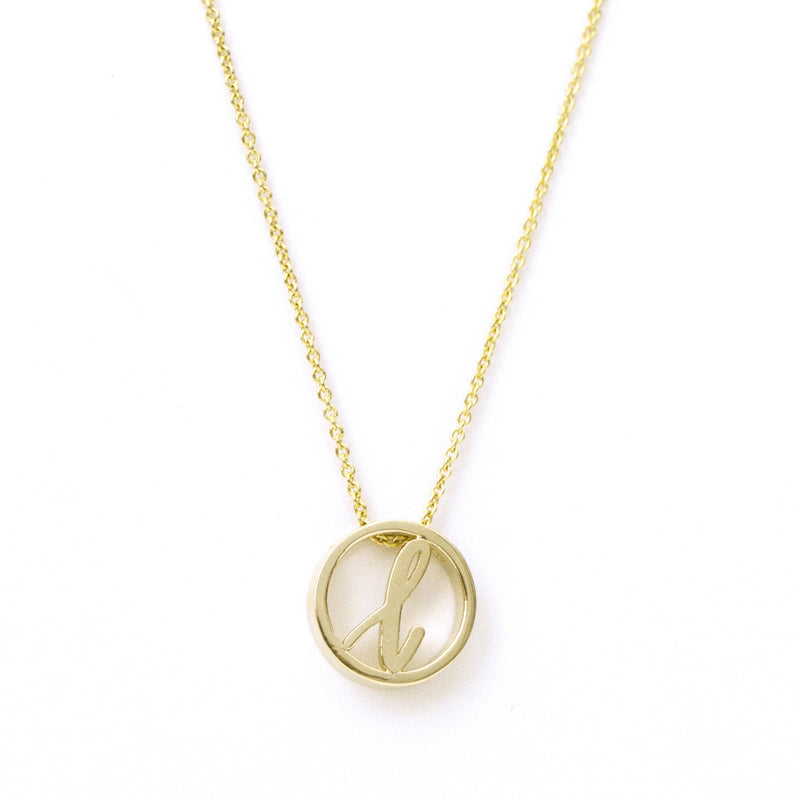 Love Letter Disc Necklace (Yellow Gold) - Easter Ahn Design