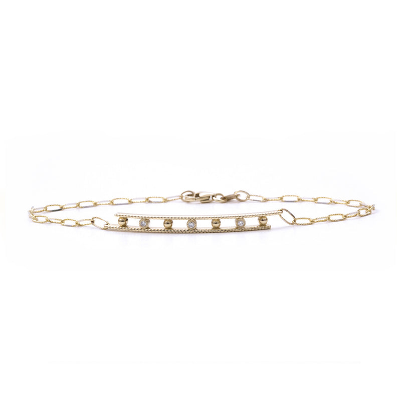 Ball & Bezel Double Beaded Bracelet - Easter Ahn Design