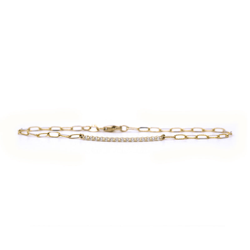 Scalloped Diamond Bar Bracelet (Yellow Gold) - Easter Ahn Design