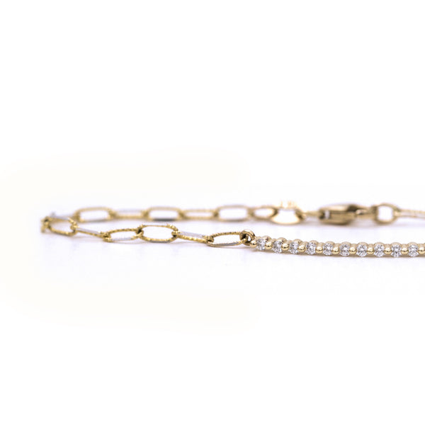 Scalloped Diamond Bar Bracelet (Yellow Gold) - Easter Ahn Design