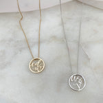 Custom Love Letter Monogram Disc Necklace - Easter Ahn Design
