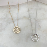 Custom Love Letter Monogram Disc Necklace - Easter Ahn Design