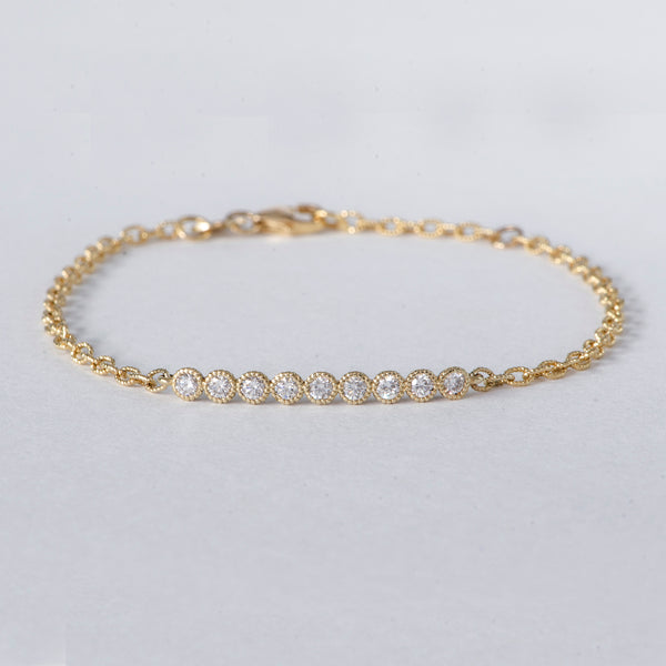 9 Stone Diamond Bezel Bracelet - Easter Ahn Design