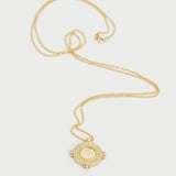 Vintage Sun Mirror Disc with Diamonds Necklace - Easter Ahn Design