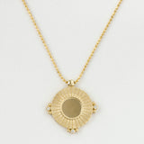 Vintage Sun Mirror Disc with Diamonds Necklace - Easter Ahn Design